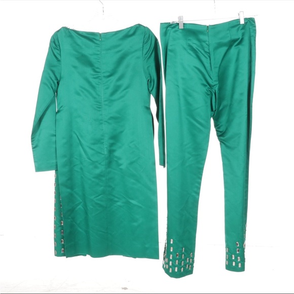 Silk Embellished Jeweled Tunic and Pants Size PS - Picture 3 of 7